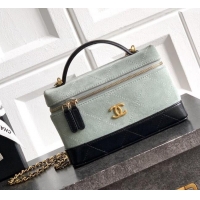 Low Price Chanel Vanity with Chain in Suede Calfskin & Shiny Lambskin AP5186 Haze Blue 2026