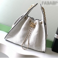 Top Grade Chanel 25 Small Hobo Handbag in Braided Raffia AS5293 White 2026