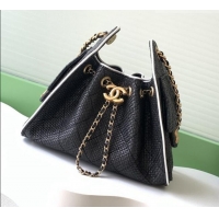 Luxury Discount Chanel 25 Mini Hobo Handbag in Braided Raffia AS5631 Black 2026