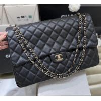 Market Sells Chanel XXL Maxi Classic Flap Bag in Grained Calfskin AS4461 Black 2024 Top Quality