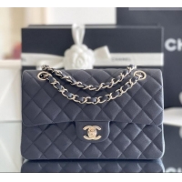 Luxury Discount Chanel Grained Calfskin Small Classic Flap Bag A01116 Deep Blue/Light Gold 2026 Original Quality