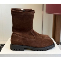 Best Grade The Row Suede Flat Ankle Boots TR120809 Brown 2026