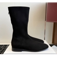 Top Design The Row Suede Flat Medium Boots TR120810 Black 2026