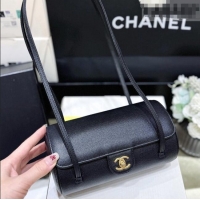 Best Price Chanel Small Bowling Bag in Grained Shiny Calfskin AS6143 Black 2026 Top Quality