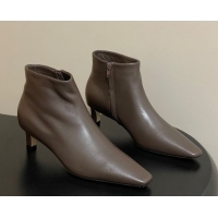 Good Looking The Row Carla Leather Heel Ankle Boots 4cm TR120811 Dark Brown 2026