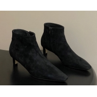 Most Popular The Row Carla Suede Heel Ankle Boots 4cm TR120811 Black 2026