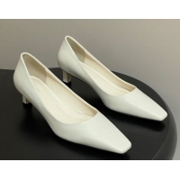 Stylish The Row Carla Leather Pumps 4cm in Calf Leather TR120812 White 2026