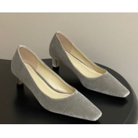 Grade Quality The Row Carla Leather Pumps 4cm in Velvet TR120812 Grey 2026