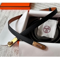 Luxury Discount Hermes Epsom Leather Belt 1.8cm H2412 Black/Gold