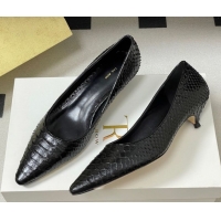 Pretty Style The Row Liisa Kitten Two Pumps 3.5cm in Embossed Leather TR120813 Black 2026