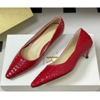 Durable The Row Liisa Kitten Two Pumps 3.5cm in Embossed Leather TR120813 Red 2026