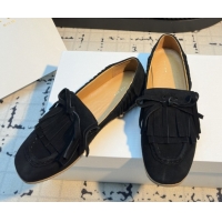 Low Price The Row Suede Loafers TR122901 Black 2026