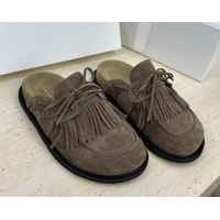 Popular Style The Row Suede Mules with Tassel Grey 0224059 2026