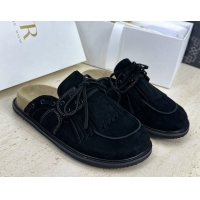 Big Discount The Row Suede Mules with Tassel Black 0224060 2026