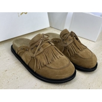 Best Price The Row Suede Mules with Tassel Brown 0224061 2026