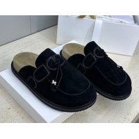 Top Grade The Row Suede Mules with Tie Black 0224063 2026