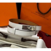 Good Looking Hermes Kelly Duo Belt 1.8cm in Epsom Calfskin H102202 White/Silver 2024