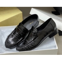 Popular Style The Row Loafers in Eel Embossed Leather TR022402 Black 2026