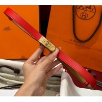 Good Taste Hermes Kelly Duo Belt 1.8cm in Epsom Calfskin H102202 Red/Gold 2024