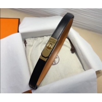 Top Design Hermes Kelly Duo Belt 1.8cm in Calfskin Leather H102202 Black/Gold 2024
