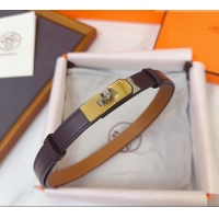 Luxury Cheap Hermes Kelly Duo Belt 1.8cm in Calfskin Leather H102202 Burgundy/Gold/Silver 2024