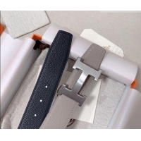 Best Product Hermes Constance Belt Buckle & Reversible Togo Calfskin Leather Strap 3.8cm 0108 Light Grey 2025