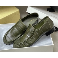 Low Cost The Row Loafers in Eel Embossed Leather TR022402 Green 2026