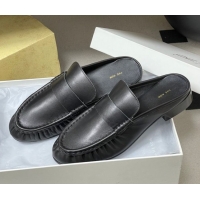 Luxury Cheap The Row Flat Mules in Calfskin Leather TR022402 Black 2026