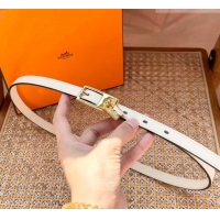 Grade Quality Hermes Women's Lucky Locker Belt 1.5cm in Epsom Leather 9131 White/Gold 2025
