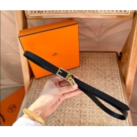 Promotional Hermes Women's Lucky Locker Belt 1.5cm in Epsom Leather 9131 Black/Gold 2025