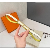 Discount Hermes Roulis belt buckle & Reversible leather strap 1.3cm 0314 White/Yellow/Gold 2025
