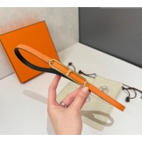 Original Cheap Hermes Roulis belt buckle & Reversible leather strap 1.3cm 0314 Orange/Gold Yellow 2025