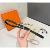Classic Specials Hermes Roulis belt buckle & Reversible leather strap 1.3cm 0314 Black/Silver 2025