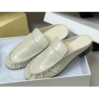 Good Quality The Row Flat Mules in Eel Embossed Leather TR022402 White 2026