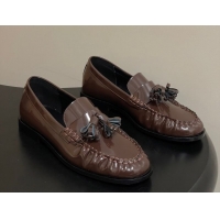 Grade Quality The Row Flat Loafers with Charm in Shiny Leather TR022403 Brown 2026