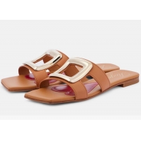 ​Top Design Roger Vivier Viv' by the Sea Mules in Calfskin 5073118 Brown 2025