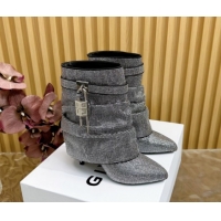 Stylish Givenchy Shark Lock Stiletto Ankle Boots with Crystals 5101115 Black 2026