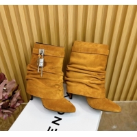Unique Style Givenchy Shark Lock Stiletto Ankle Boots in Suede Leather 101117 Brown 2026