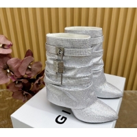 Buy Luxury Givenchy Shark Lock Stiletto Ankle Boots with Crystals 101118 White 2026