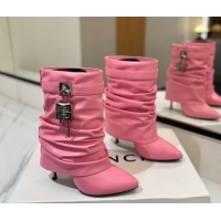 Luxurious Givenchy Shark Lock Heel Ankle Boots 10.5cm in Calfskin Leather Pink 1210029 2026