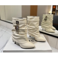 Good Looking Givenchy Shark Lock Heel Ankle Boots 10.5cm in Calfskin Leather Pale Beige 1210031 2026