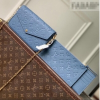 Super Quality Louis Vuitton Pochette Félicie Mini Bag in Monogram Empreinte Leather M82477 Blue 2026