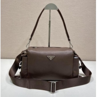 Original Cheap Prada Explore Leather Shoulder bag 2VH206 Coffee Brown 2026