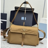 Promotional Prada Explore large Re-Nylon shoulder bag with flap 1BD391 Cork 2026