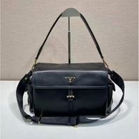 Modern Classic Prada Explore large nappa leather shoulder bag with flap 1BD391 Black 2026