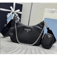 Good Taste Prada Re-Edition 2005 Nappa leather bag 1BH204 Black 2026