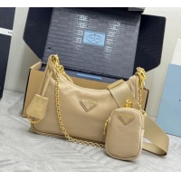 Luxury Cheap Prada Re-Edition 2005 Re-Nylon Bag 1BH204 Apricot 2026