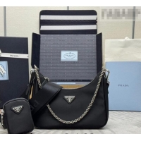 Buy Cheap Prada Re-Edition 2005 Re-Nylon Bag 1BH204 Black/Silver 2026