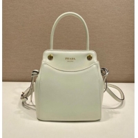 Luxury Classic Prada Carry mini leather handbag 1BA496 White 2026