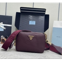 Modern Classic Prada Small leather shoulder bag 1BH082 Burgundy 2026